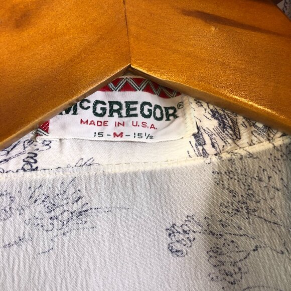 McGregor Hawaiian Camp Shirt Mens Medium USA Made Italian Countryside 50s 60s - Picture 2 of 12